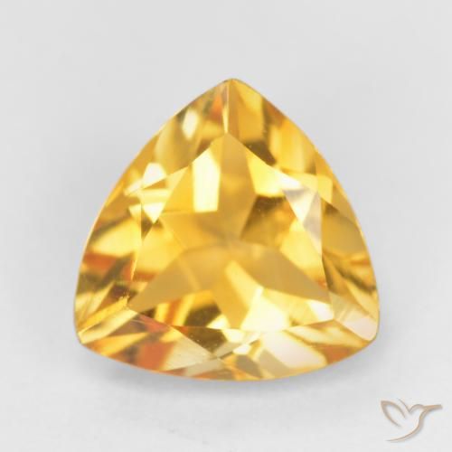 0.98ct Натуральный Золотисто-оранжевый Цитрин, Триллион, Чистота VS