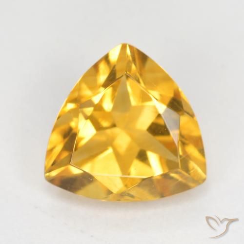 0.93ct Натуральный Яркое золото Цитрин, Триллион, Чистота VS