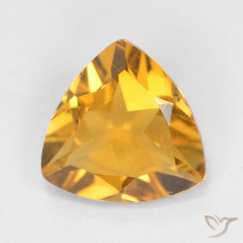 0.92ct Натуральный Темно-золотой апельсин Цитрин, Триллион, Чистота VS