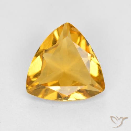 0.77ct Натуральный Темно-золотой Цитрин, Триллион, Чистота VS