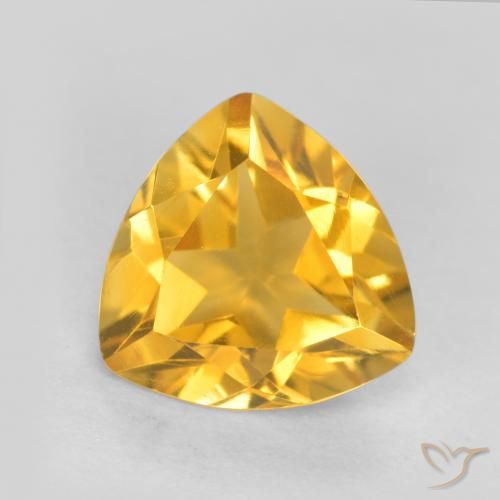 0.92ct Натуральный Золотисто-оранжевый Цитрин, Триллион, VVS-VS
