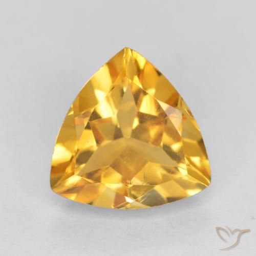 0.97ct Натуральный Темно-золотой апельсин Цитрин, Триллион, VVS-VS