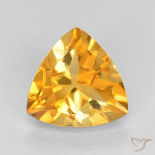 1.08ct Натуральный Темно-золотой апельсин Цитрин, Триллион, VVS-VS