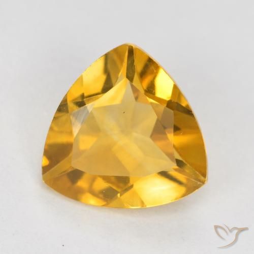 0.92ct Натуральный Оранжево-золотой Цитрин, Триллион, VVS-VS