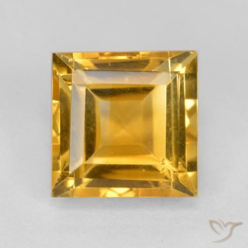 1.98ct Натуральный Темно-золотой апельсин Цитрин, Квадрат, Чистота VS