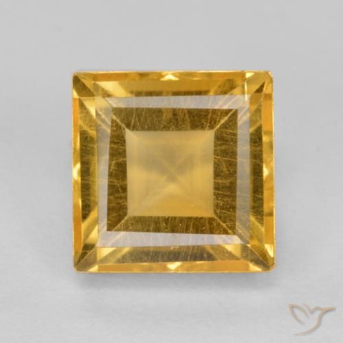 2.07ct Натуральный Темно-золотой апельсин Цитрин, Квадрат, Чистота VS