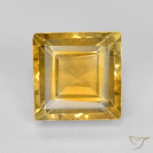 1.68ct Натуральный Золотой Цитрин, Квадрат, Чистота VS