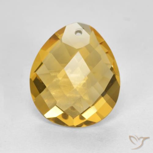 3.52ct Натуральный Средний золотой Цитрин, Форма груши, VVS-VS