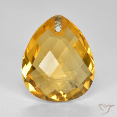 3.74ct Натуральный Темно-золотой Цитрин, Форма груши, VVS-VS