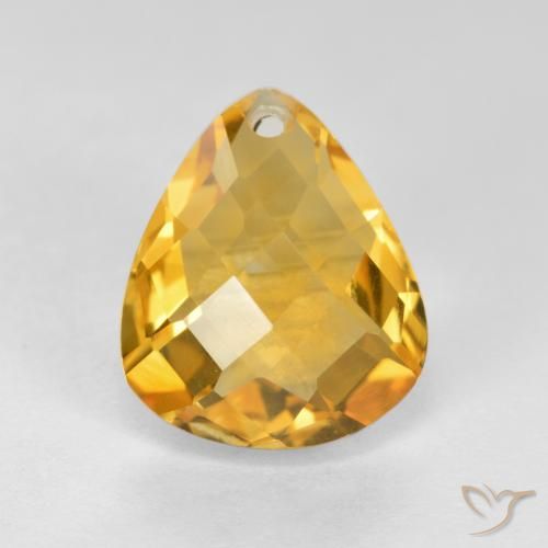 3.33ct Натуральный Яркое золото Цитрин, Форма груши, VVS-VS