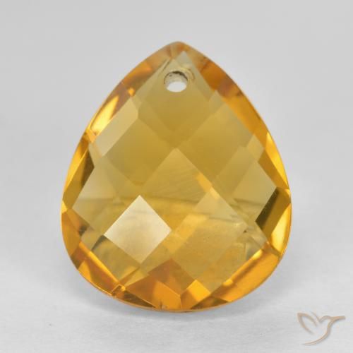 3.74ct Натуральный Темно-золотой Цитрин, Форма груши, VVS-VS