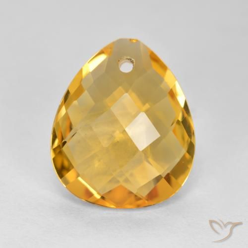 3.37ct Натуральный Темно-золотой апельсин Цитрин, Форма груши, VVS-VS