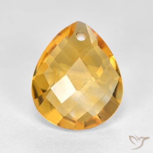 3.60ct Натуральный Оранжево-золотой Цитрин, Форма груши, VVS-VS