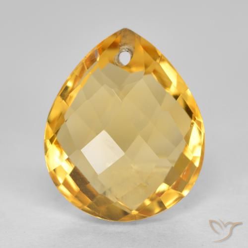 3.82ct Натуральный Средне-темный золотистый Цитрин, Форма груши, VVS-VS