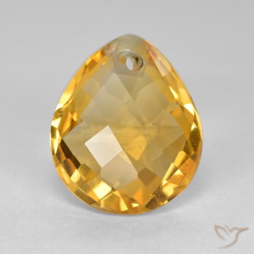 3.50ct Натуральный Средне-светлый оранжево-золотой Цитрин, Форма груши, VVS-VS