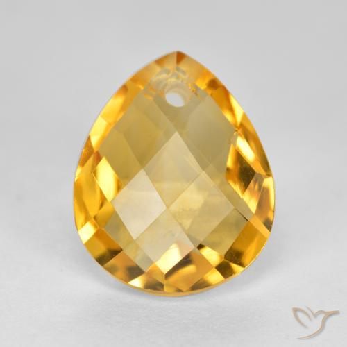 3.88ct Натуральный Золотисто-оранжевый Цитрин, Форма груши, VVS-VS