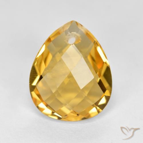 3.61ct Натуральный Средне-темный золотистый Цитрин, Форма груши, VVS-VS