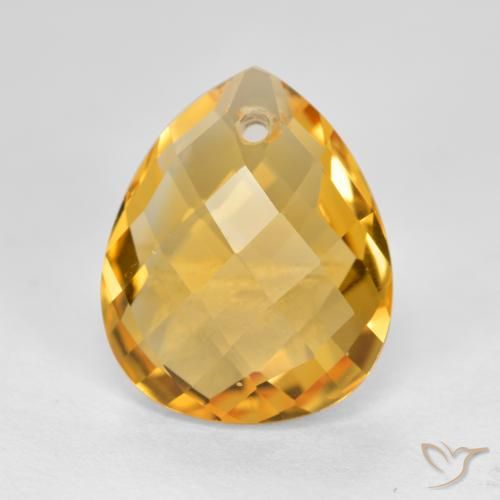 3.53ct Натуральный Средне-светлый оранжево-золотой Цитрин, Форма груши, VVS-VS