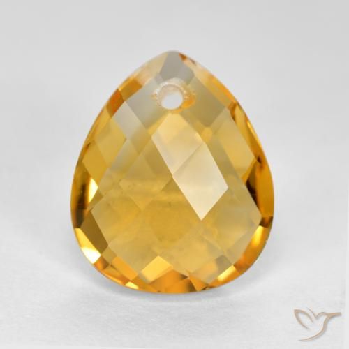 3.53ct Натуральный Темно-золотой апельсин Цитрин, Форма груши, VVS-VS