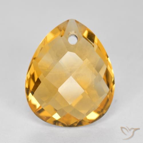 3.61ct Натуральный Темно-золотой Цитрин, Форма груши, VVS-VS