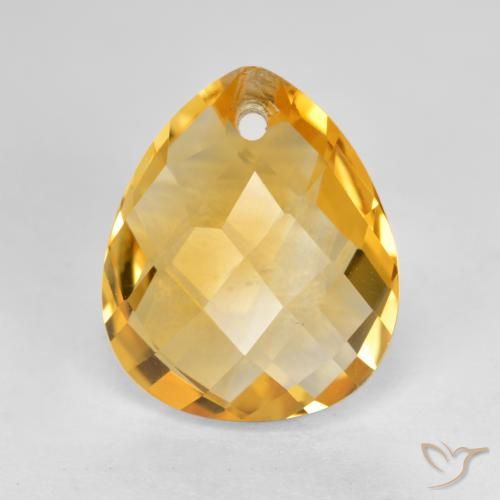 3.61ct Натуральный Оранжево-золотой Цитрин, Форма груши, VVS-VS