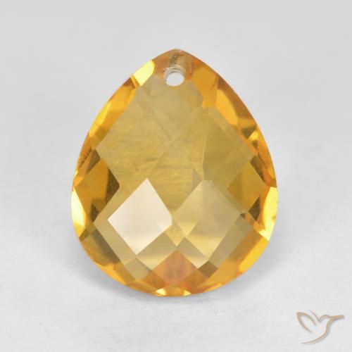 3.75ct Натуральный Темно-золотой Цитрин, Форма груши, VVS-VS