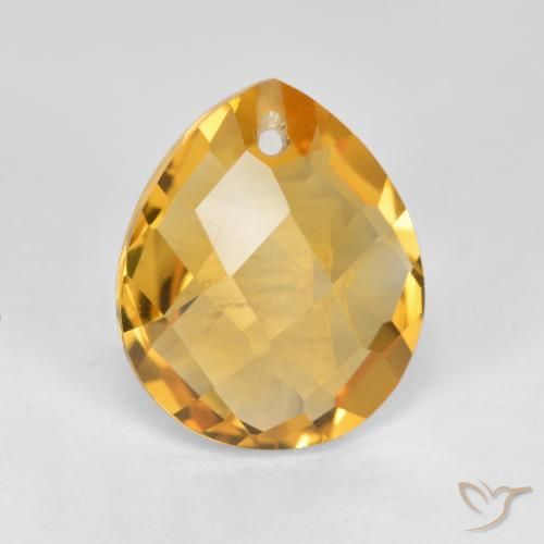 3.57ct Натуральный Темно-золотой Цитрин, Форма груши, VVS-VS