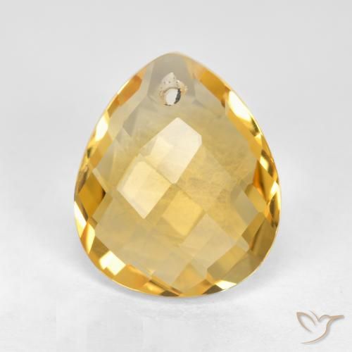 3.02ct Натуральный Средний золотой Цитрин, Форма груши, VVS-VS