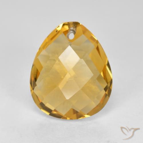 3.68ct Натуральный Темно-золотой Цитрин, Форма груши, VVS-VS