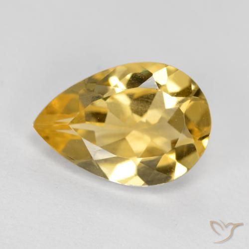 1.63ct Натуральный Средний золотой Цитрин, Форма груши, VVS-VS