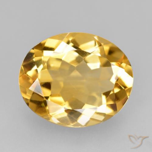 4.10ct Натуральный Средне-темный золотистый Цитрин, Овал, Чистота VVS