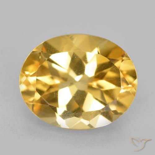4.68ct Натуральный Средне-темный золотистый Цитрин, Овал, Чистота VS