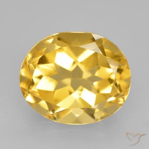 4.57ct Натуральный Средний золотой Цитрин, Овал, Чистота VS