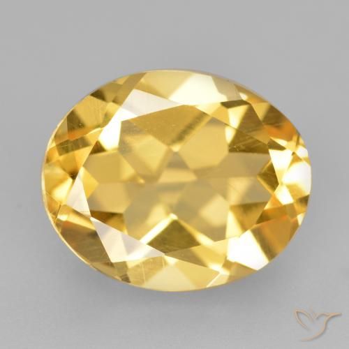 4.37ct Натуральный Золотой Цитрин, Овал, Чистота VVS