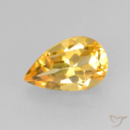 0.85ct Натуральный Среднее золото Цитрин, Форма груши, Чистота VS
