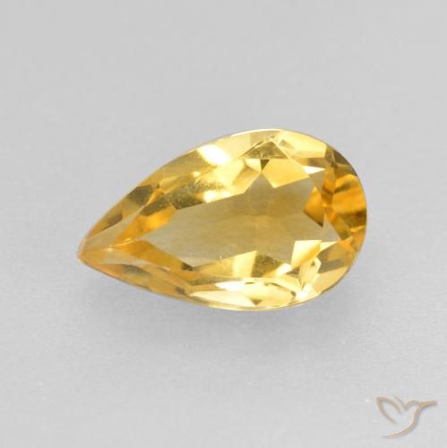 0.75ct Натуральный Золотой Цитрин, Форма груши, Чистота VS