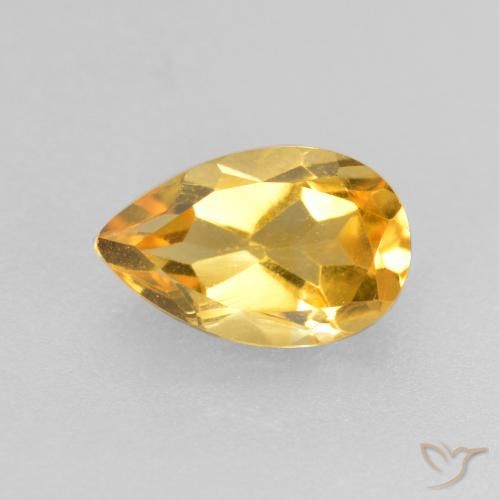 0.79ct Натуральный Top Gold Цитрин, Форма груши, Чистота VS