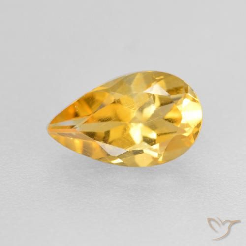 0.82ct Натуральный Среднее золото Цитрин, Форма груши, Чистота VS