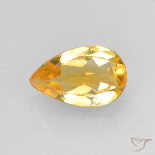 0.66ct Натуральный Top Gold Цитрин, Форма груши, Чистота VS