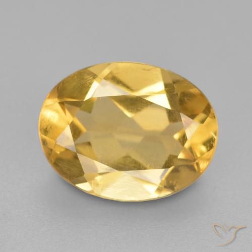 1.57ct Натуральный Средний золотой Цитрин, Овал, Чистота VS