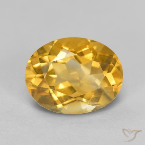 1.86ct Натуральный Средне-темный золотистый Цитрин, Овал, Чистота VS