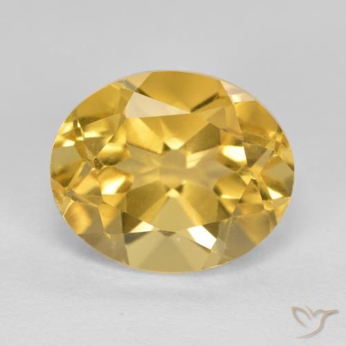 5.06ct Натуральный Средний золотой Цитрин, Овал, VVS-VS