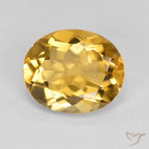 4.44ct Натуральный Золотисто-оранжевый Цитрин, Овал, VVS-VS