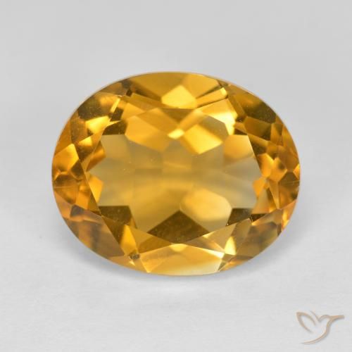 4.79ct Натуральный Оранжево-золотой Цитрин, Овал, VVS-VS