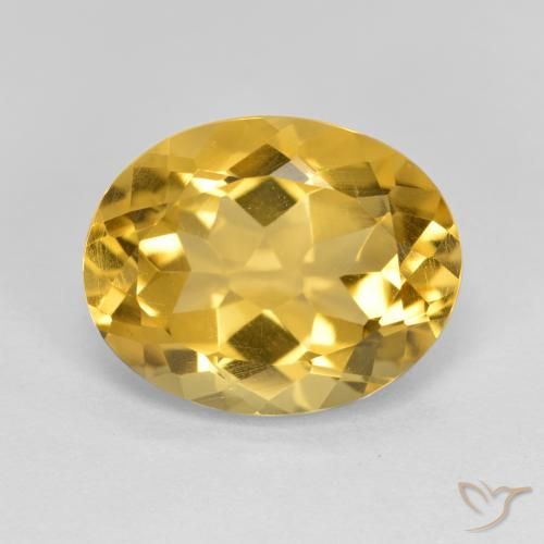 3.80ct Натуральный Средний золотой Цитрин, Овал, VVS-VS