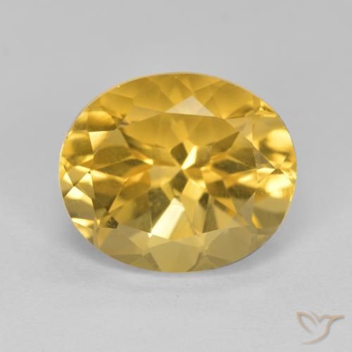 5.01ct Натуральный Средний золотой Цитрин, Овал, VVS-VS