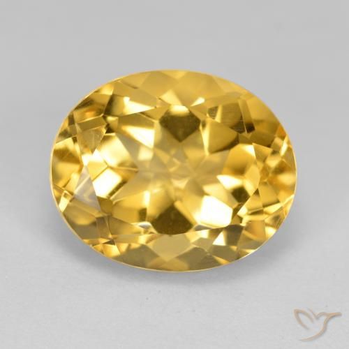 5.25ct Натуральный Средний золотой Цитрин, Овал, VVS-VS