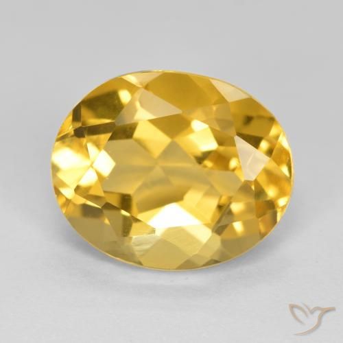 4.75ct Натуральный Средний золотой Цитрин, Овал, VVS-VS