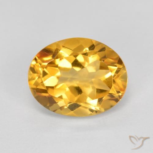 1.92ct Натуральный Темно-золотой Цитрин, Овал, VVS-VS