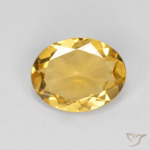 1.40ct Натуральный Темно-золотой апельсин Цитрин, Овал, Чистота VS
